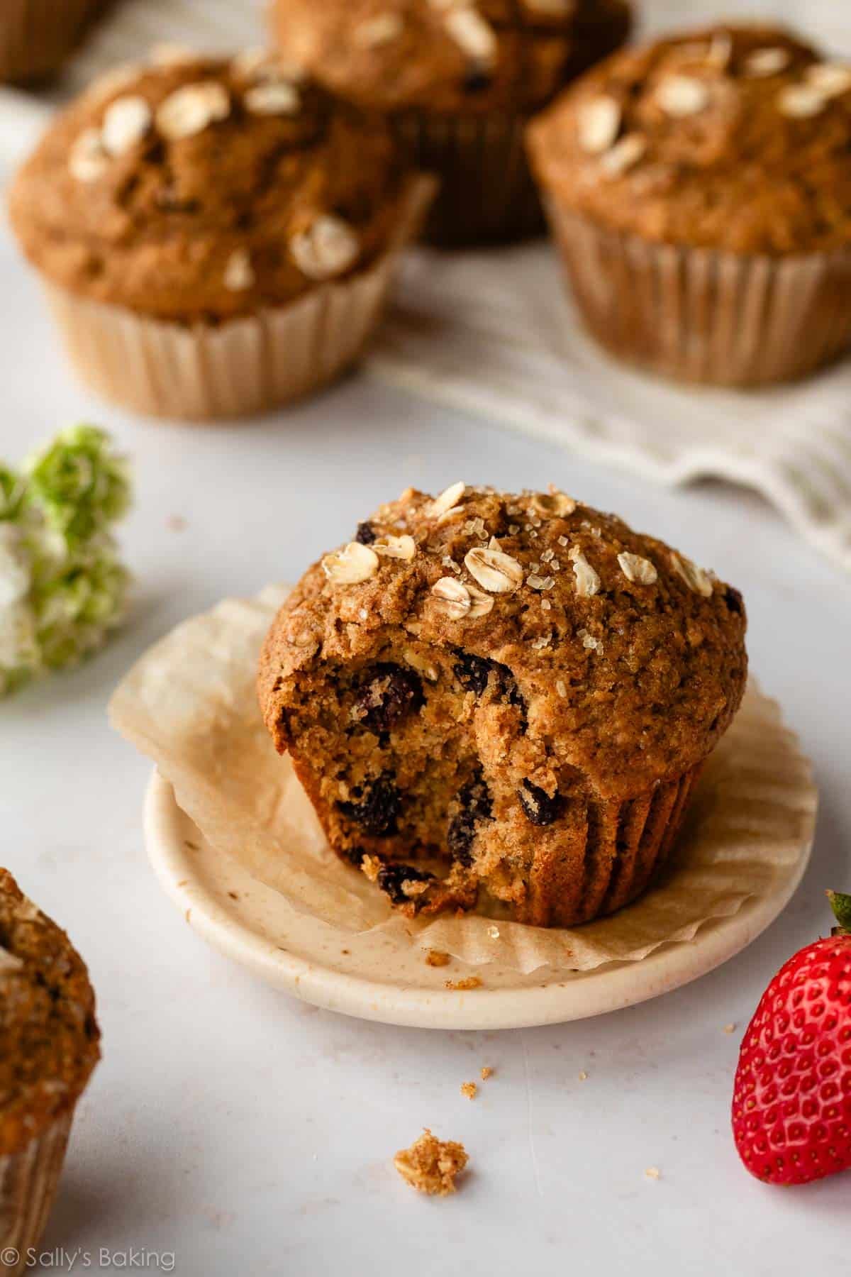 applesauce muffin on small plate.